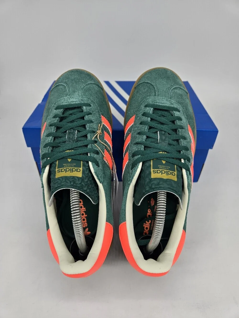 Adidas Gazelle Bold JQ7408 Collegiate Green Signal Coral Shoes Women's Size 8